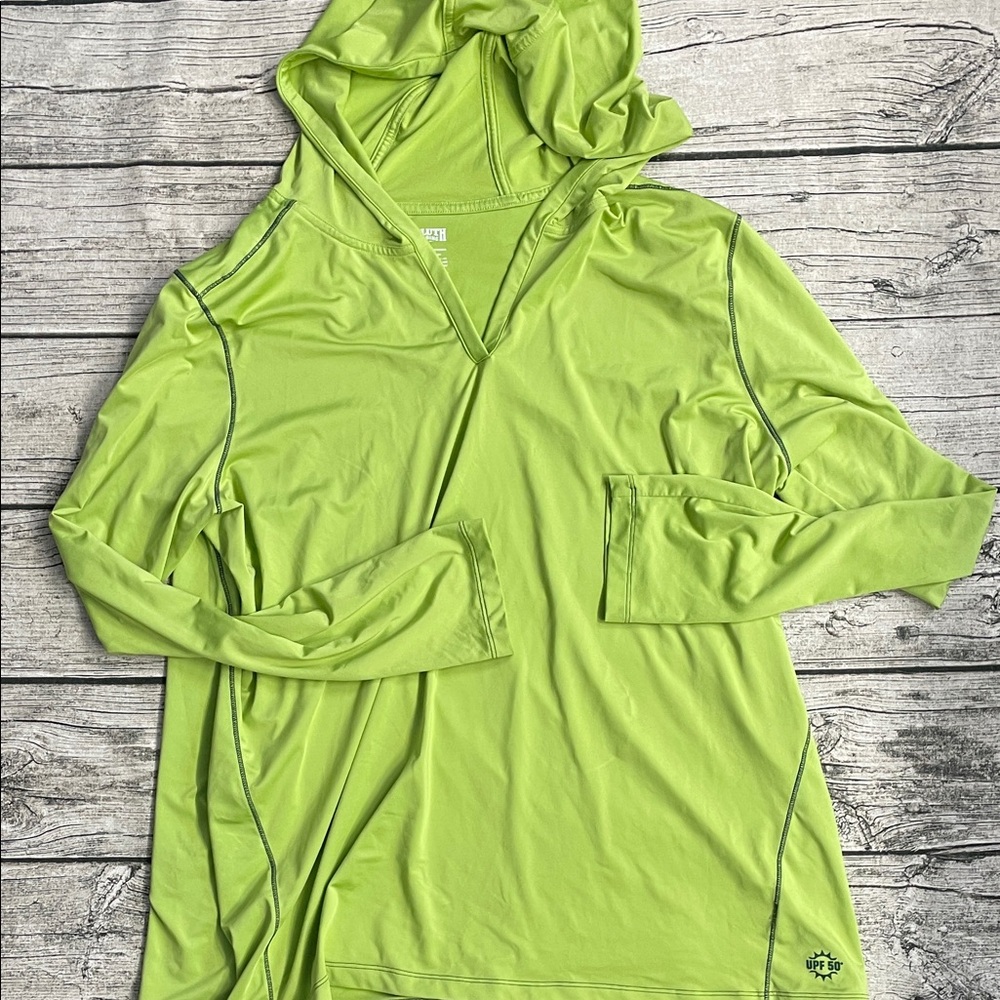 Duluth Trading Co Bright Green Hooded Top